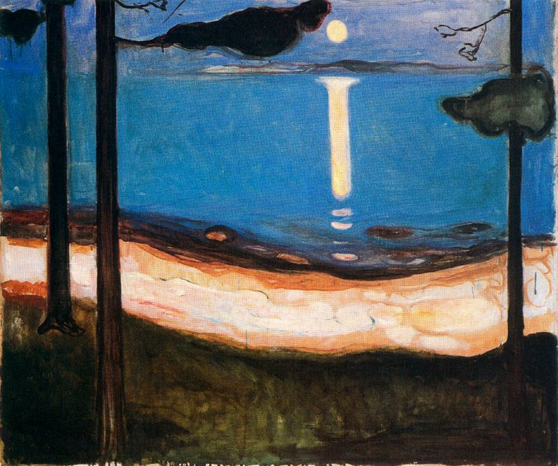 Moon Light, 1895 - Edvard Munch Painting